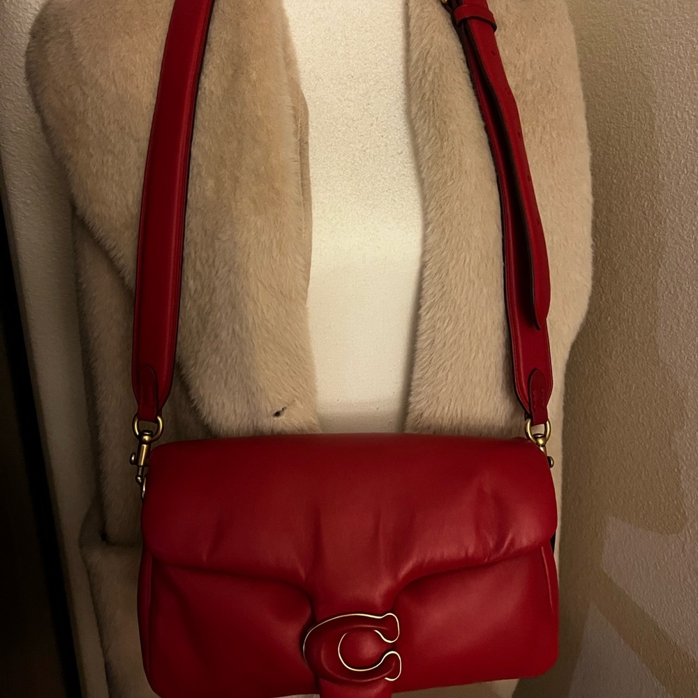 Coach Red Leather Shoulder Bag